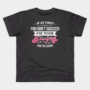 Fix Your Ponytail Fitness Design Kids T-Shirt